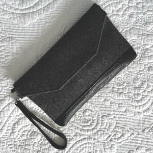 L.L. Bean Gray and Plaid Wool Pouch